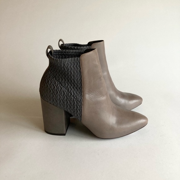 New Cole Haan Grey Genuine Leather Almond Toe Ankle Boots size 9.5 - Picture 2 of 16